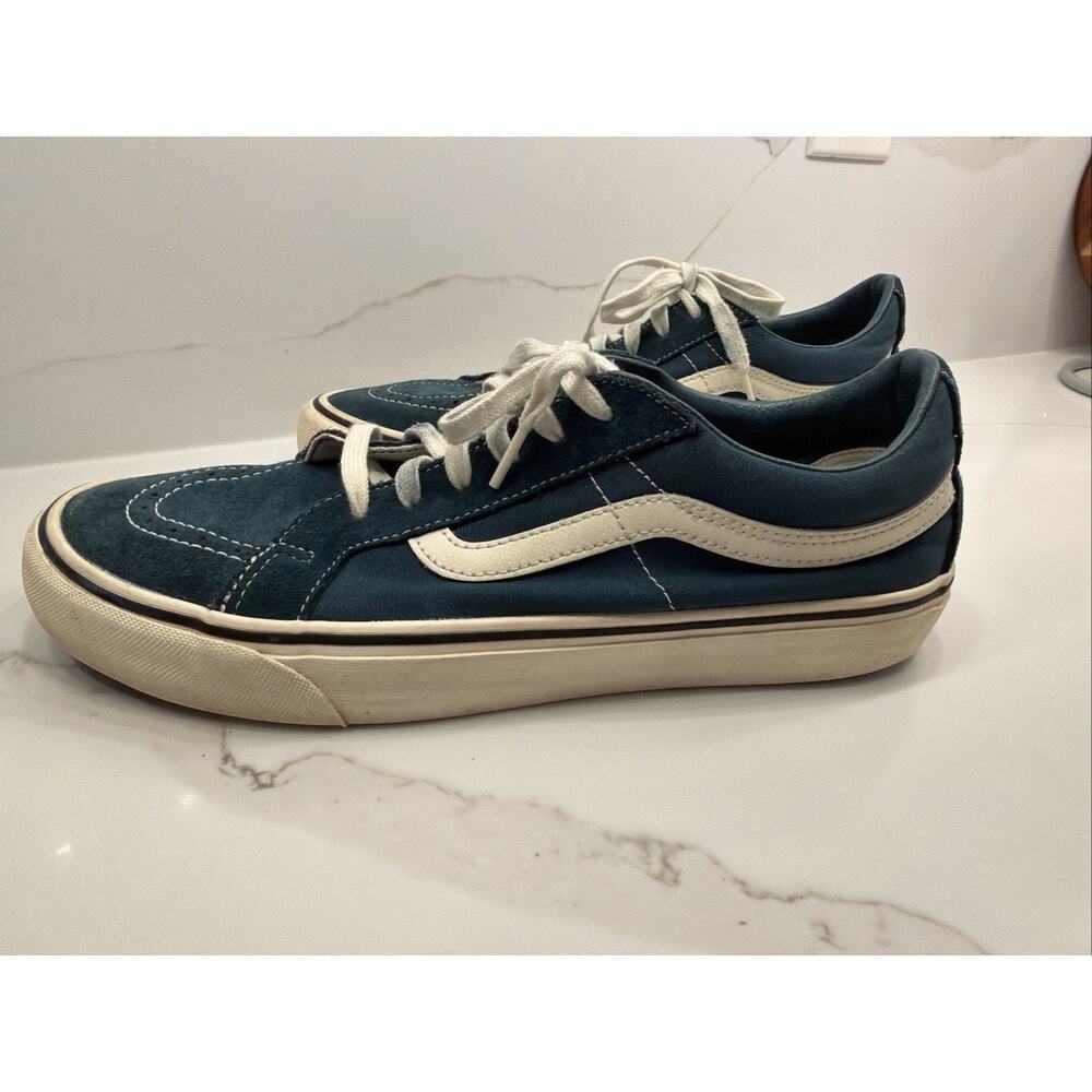 VANS Old Skool Blue Green Men 11.5 Skate Shoes Suede/ Canvas Sneakers Shoes
